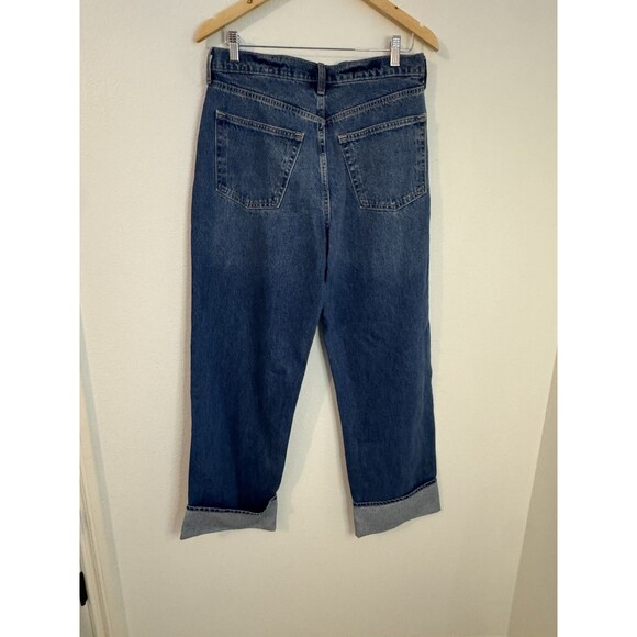 Universal Thread Women's Size 8 Mid Rise 90's Baggy Cuffed Jeans Dark Wash New - Picture 4 of 10
